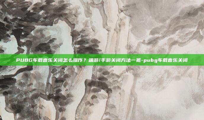 PUBG车载音乐关闭怎么操作？端游/手游关闭方法一览-pubg车载音乐关闭