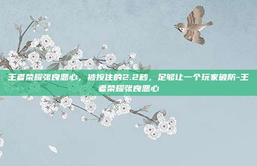 王者荣耀张良恶心,被按住的2.2秒,足够让一个玩家破防-王者荣耀张良恶心