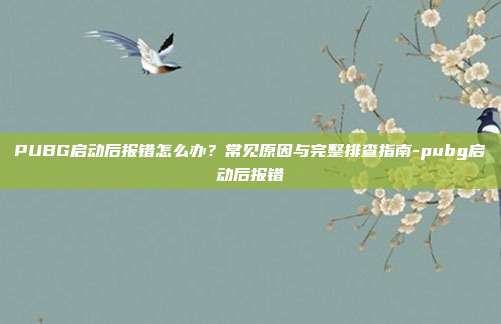 详细阅读:PUBG启动后报错怎么办?常见原因与完整排查指南-pubg启动后报错 PUBG启动后报错怎么办?常见原因与完整排查指南-pubg启动后报错