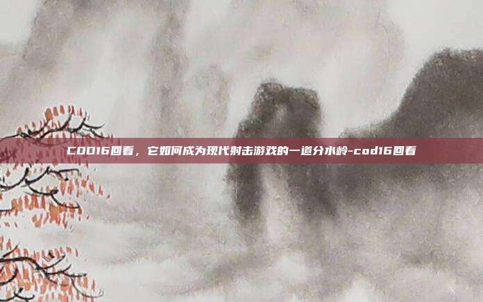 COD16回看，它如何成为现代射击游戏的一道分水岭-cod16回看