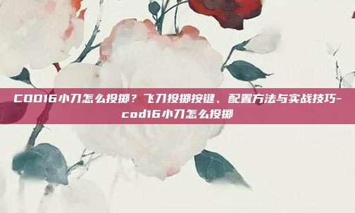 COD16小刀怎么投掷?飞刀投掷按键、配置方法与实战技巧-cod16小刀怎么投掷