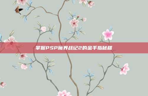 掌握PSP魔界战记2的金手指秘籍