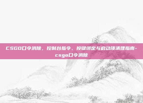 CSGO口令消除，控制台指令、按键绑定与启动项清理指南-csgo口令消除