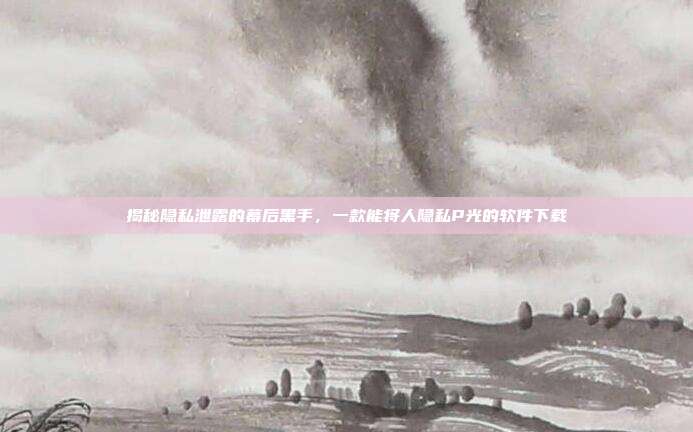 揭秘隐私泄露的幕后黑手,一款能将人隐私P光的软件下载