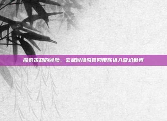 探索未知的冒险，玄武冒险岛官网带你进入奇幻世界