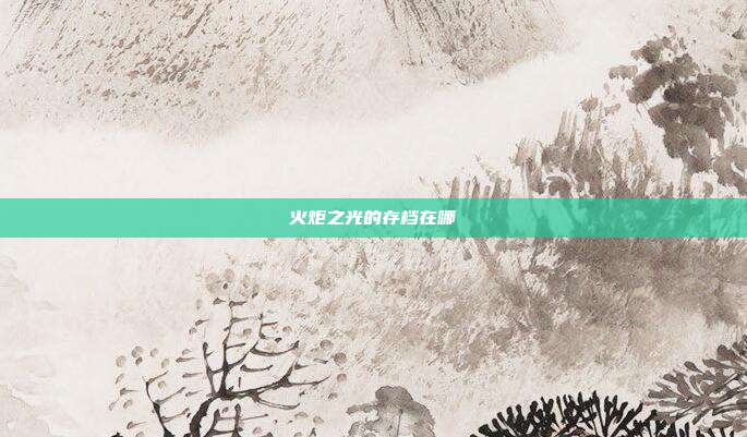 火炬之光的存档在哪