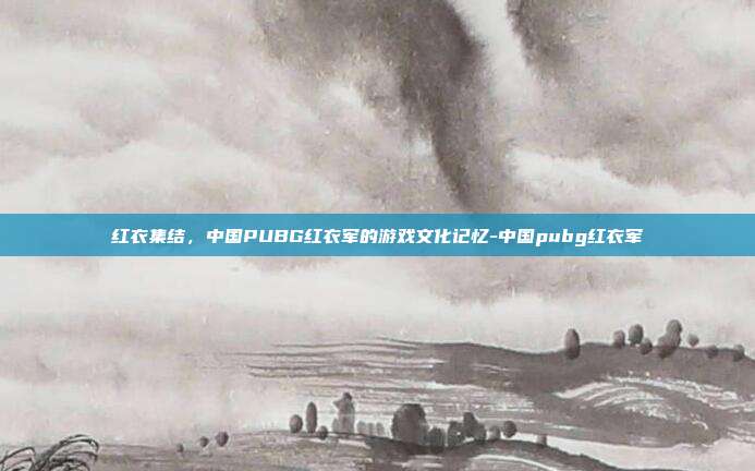 红衣集结,中国PUBG红衣军的游戏文化记忆-中国pubg红衣军