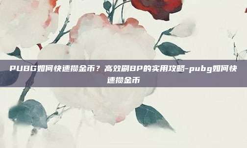 PUBG如何快速攒金币？高效刷BP的实用攻略-pubg如何快速攒金币