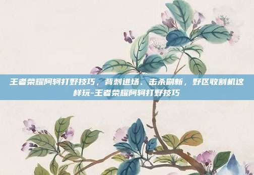 王者荣耀阿轲打野技巧,背刺进场、击杀刷新,野区收割机这样玩-王者荣耀阿轲打野技巧