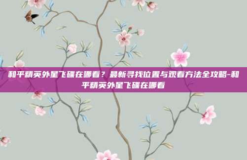 和平精英外星飞碟在哪看？最新寻找位置与观看方法全攻略-和平精英外星飞碟在哪看