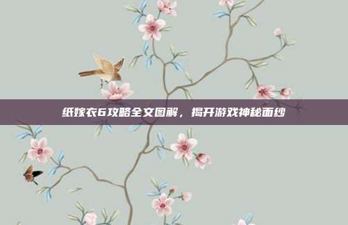 纸嫁衣6攻略全文图解,揭开游戏神秘面纱