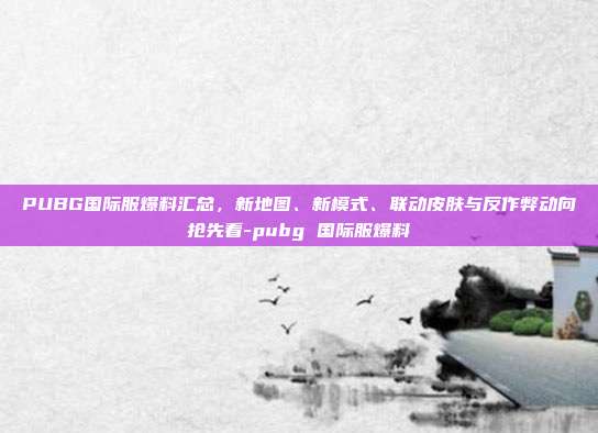 PUBG国际服爆料汇总,新地图、新模式、联动皮肤与反作弊动向抢先看-pubg 国际服爆料