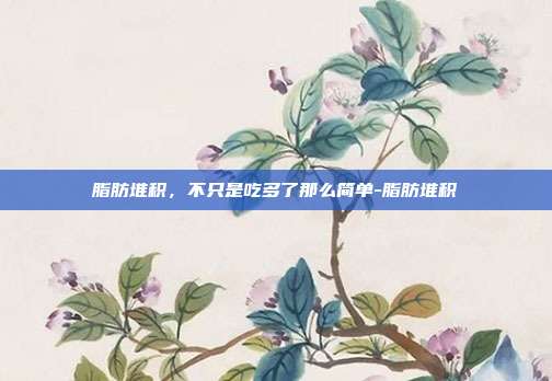 脂肪堆积,不只是吃多了那么简单-脂肪堆积