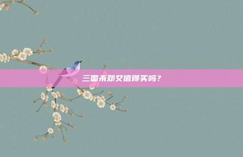 三国杀邓艾值得买吗?