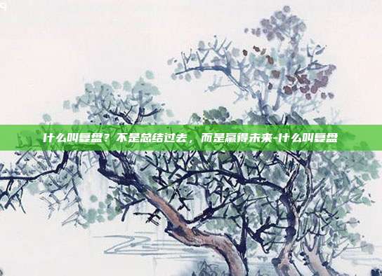 什么叫复盘?不是总结过去,而是赢得未来-什么叫复盘