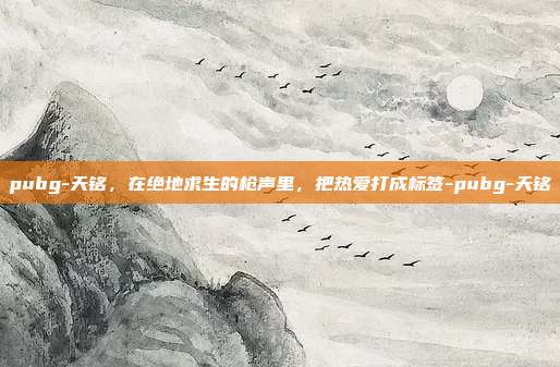 pubg-天铭,在绝地求生的枪声里,把热爱打成标签-pubg-天铭