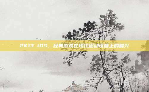 2K13 iOS,经典游戏在现代移动设备上的复兴