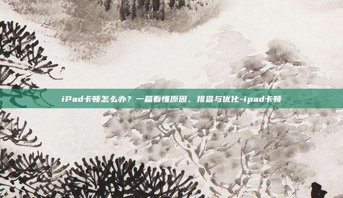 iPad卡顿怎么办?一篇看懂原因、排查与优化-ipad卡顿
