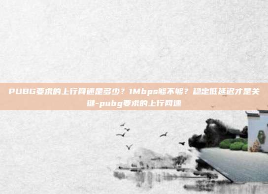 PUBG要求的上行网速是多少?1Mbps够不够?稳定低延迟才是关键-pubg要求的上行网速