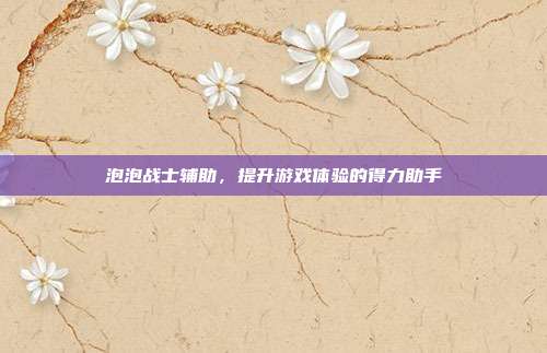 泡泡战士辅助,提升游戏体验的得力助手