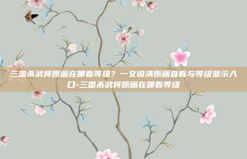 三国杀武将原画在哪看等级？一文说清原画查看与等级显示入口-三国杀武将原画在哪看等级