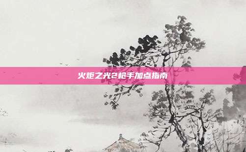 火炬之光2枪手加点指南