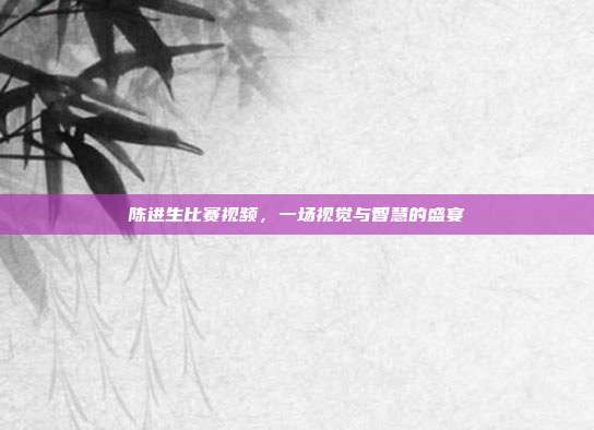 陈进生比赛视频,一场视觉与智慧的盛宴
