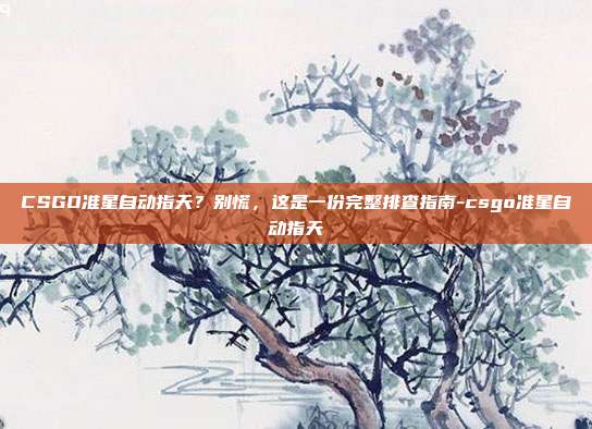 CSGO准星自动指天?别慌,这是一份完整排查指南-csgo准星自动指天