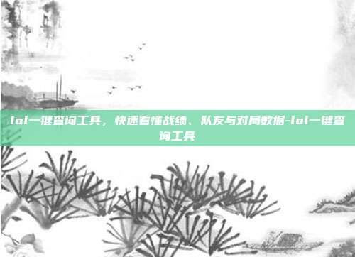 lol一键查询工具,快速看懂战绩、队友与对局数据-lol一键查询工具
