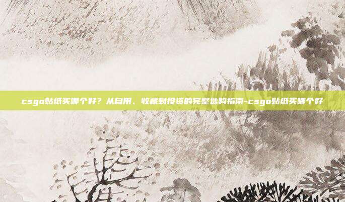 csgo贴纸买哪个好?从自用、收藏到投资的完整选购指南-csgo贴纸买哪个好