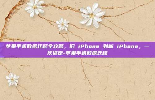 苹果手机数据迁移全攻略,旧 iPhone 到新 iPhone,一次搞定-苹果手机数据迁移