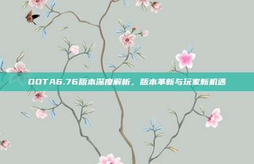 DOTA6.76版本深度解析，版本革新与玩家新机遇