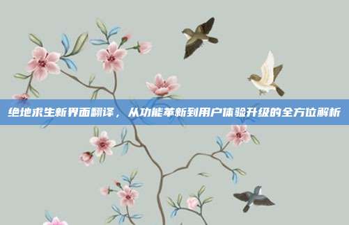 绝地求生新界面翻译,从功能革新到用户体验升级的全方位解析