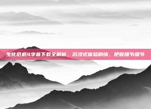 生化危机4字幕下载全解析，沉浸式体验剧情，把握细节细节