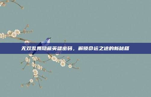无双乱舞隐藏英雄密码,解锁命运之途的新秘籍