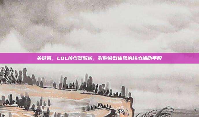 关键词,LOL挤线器解析,影响游戏体验的核心辅助手段
