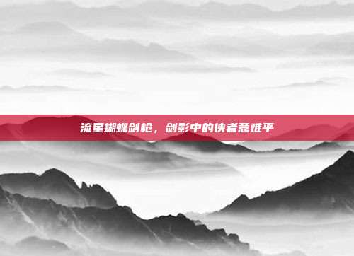 流星蝴蝶剑枪,剑影中的侠者意难平