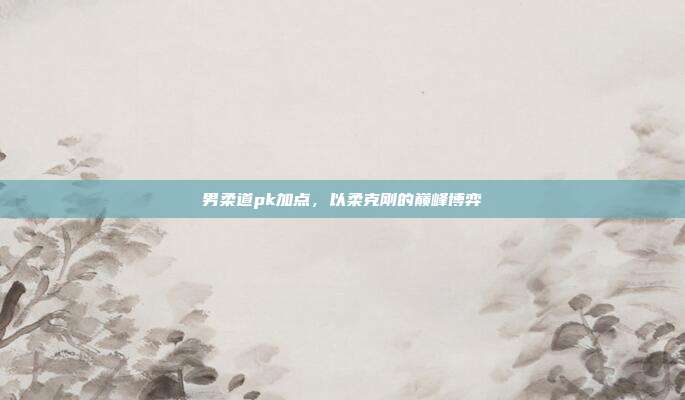 男柔道pk加点,以柔克刚的巅峰博弈