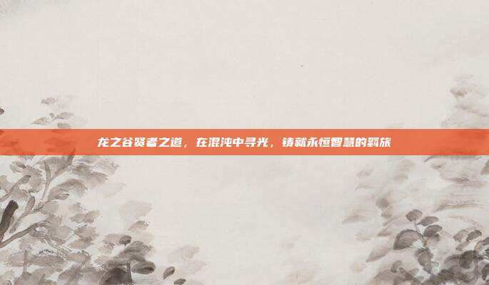 龙之谷贤者之道,在混沌中寻光,铸就永恒智慧的羁旅