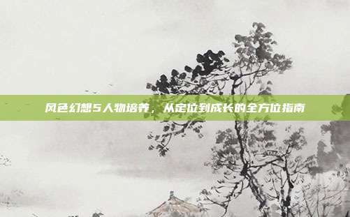 风色幻想5人物培养，从定位到成长的全方位指南
