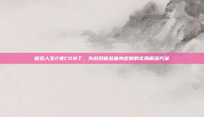 模拟人生2免CD补丁,为游戏体验量身定制的实用解决方案