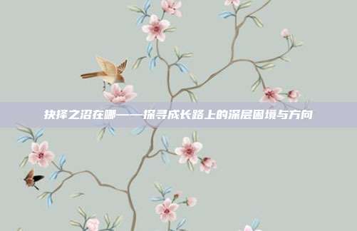 抉择之沼在哪——探寻成长路上的深层困境与方向