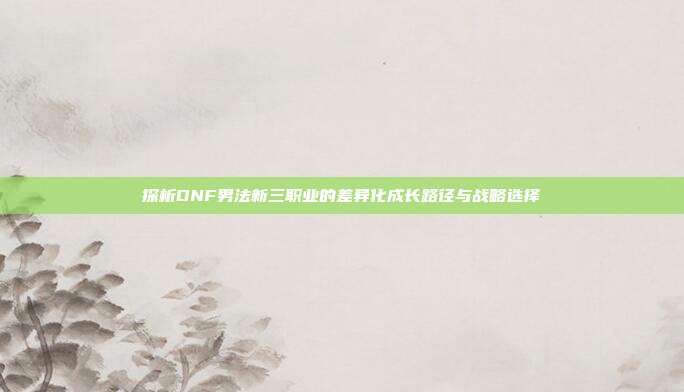 探析DNF男法新三职业的差异化成长路径与战略选择