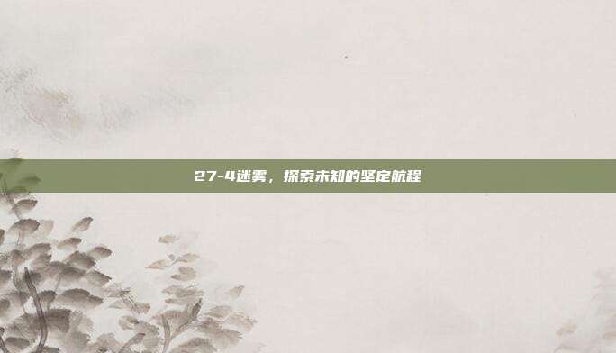 27-4迷雾,探索未知的坚定航程
