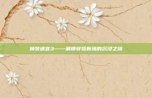 换装迷宫3——解锁穿搭新境的沉浸之旅