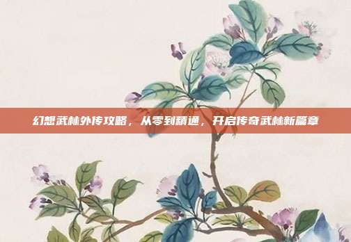 幻想武林外传攻略，从零到精通，开启传奇武林新篇章