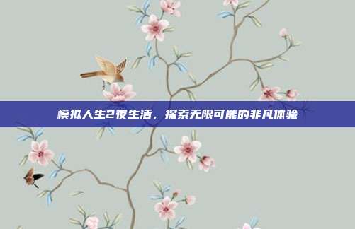 模拟人生2夜生活,探索无限可能的非凡体验