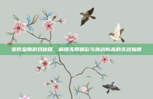 变形金刚游戏秘籍，解锁无限精彩与挑战新高的实战指南