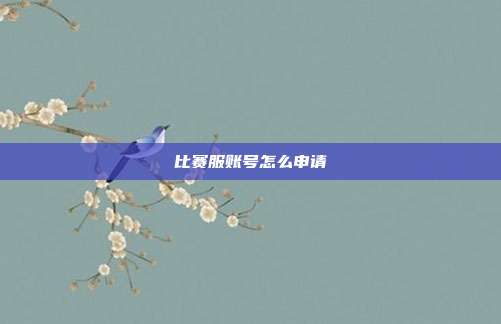 比赛服账号怎么申请
