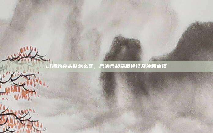 cf海豹突击队怎么买,合法合规获取途径及注意事项